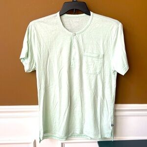 Bonobos Men’s Mint Green Short Sleeve Henley Shirt Size Large Lightweight Casual